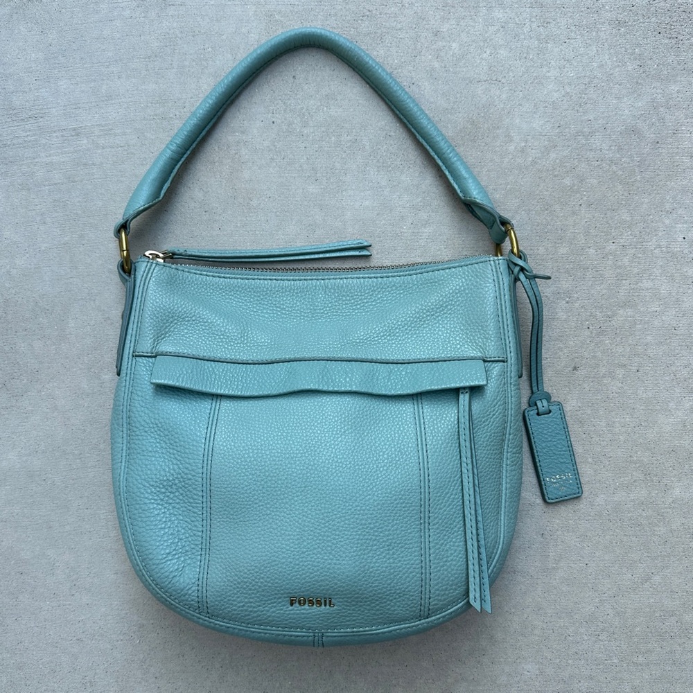 Fossil Women's Leather Shoulder Bag Turquoise